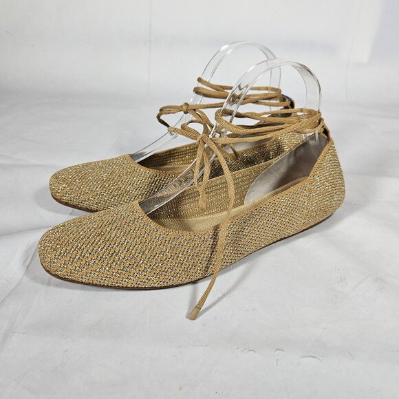 Rothy's The Square Wrap Gold Shoes Women's Size 10 Flats - Picture 3 of 11
